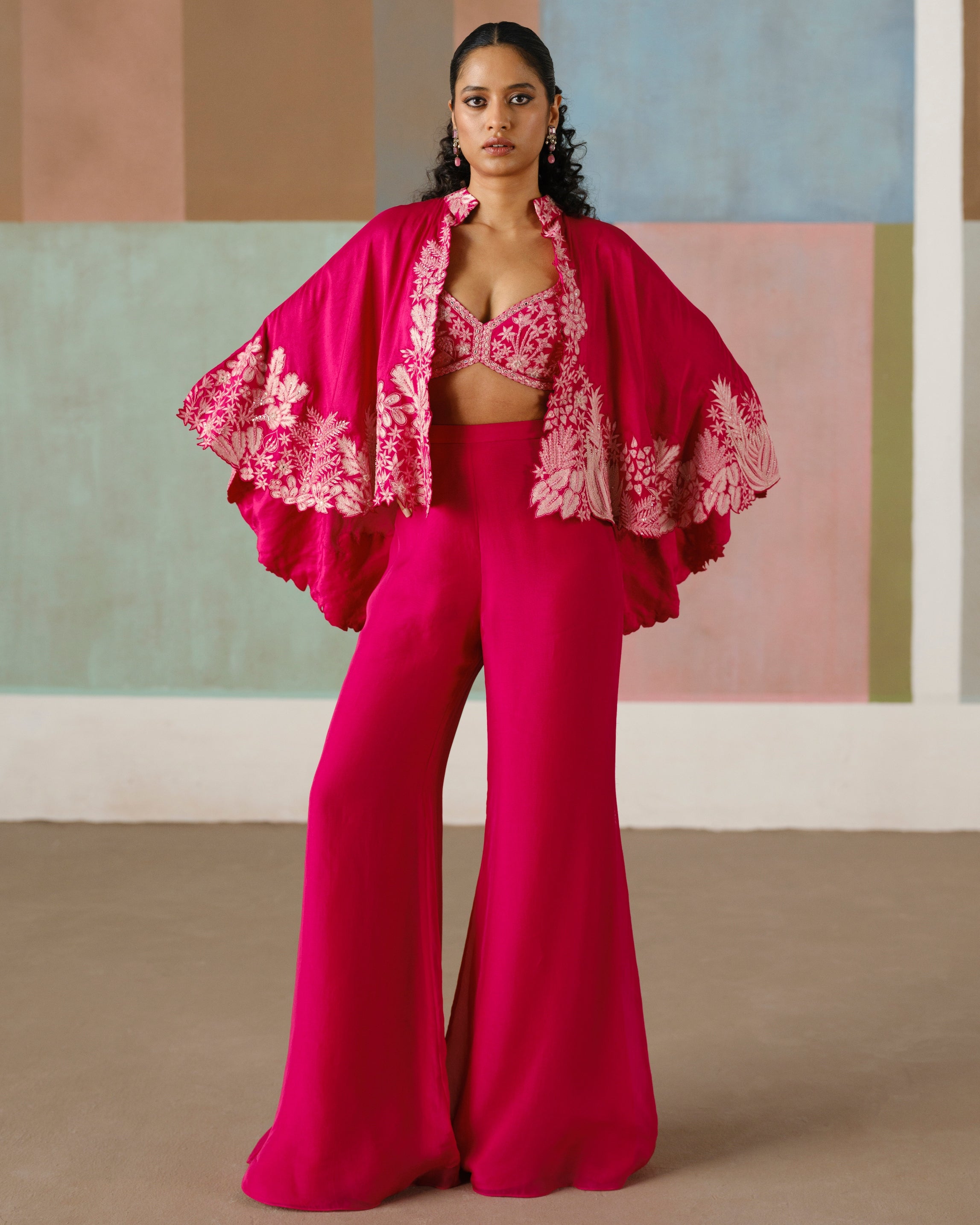 Fuchsia Kalie Cape Set