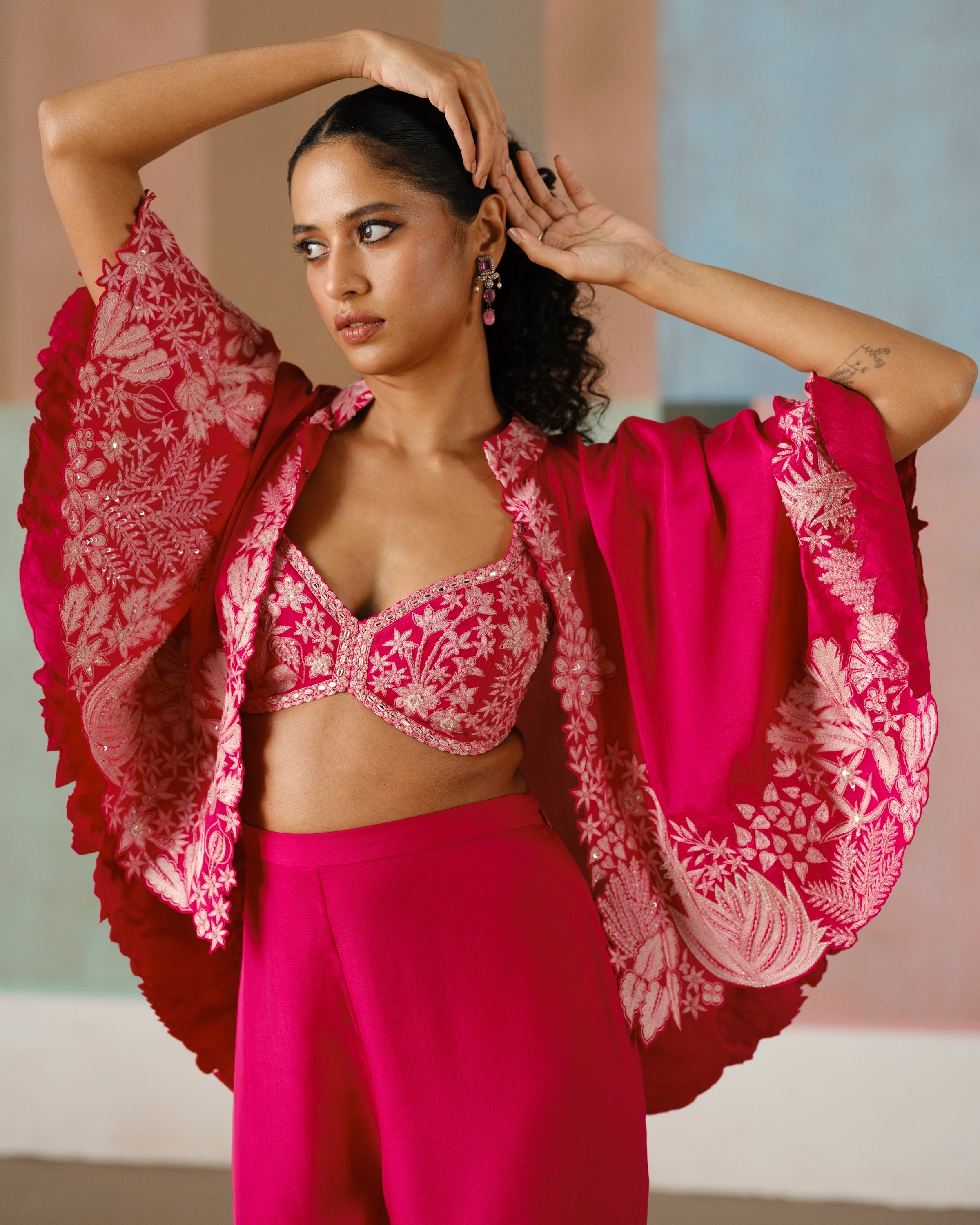 Fuchsia Kalie Cape Set
