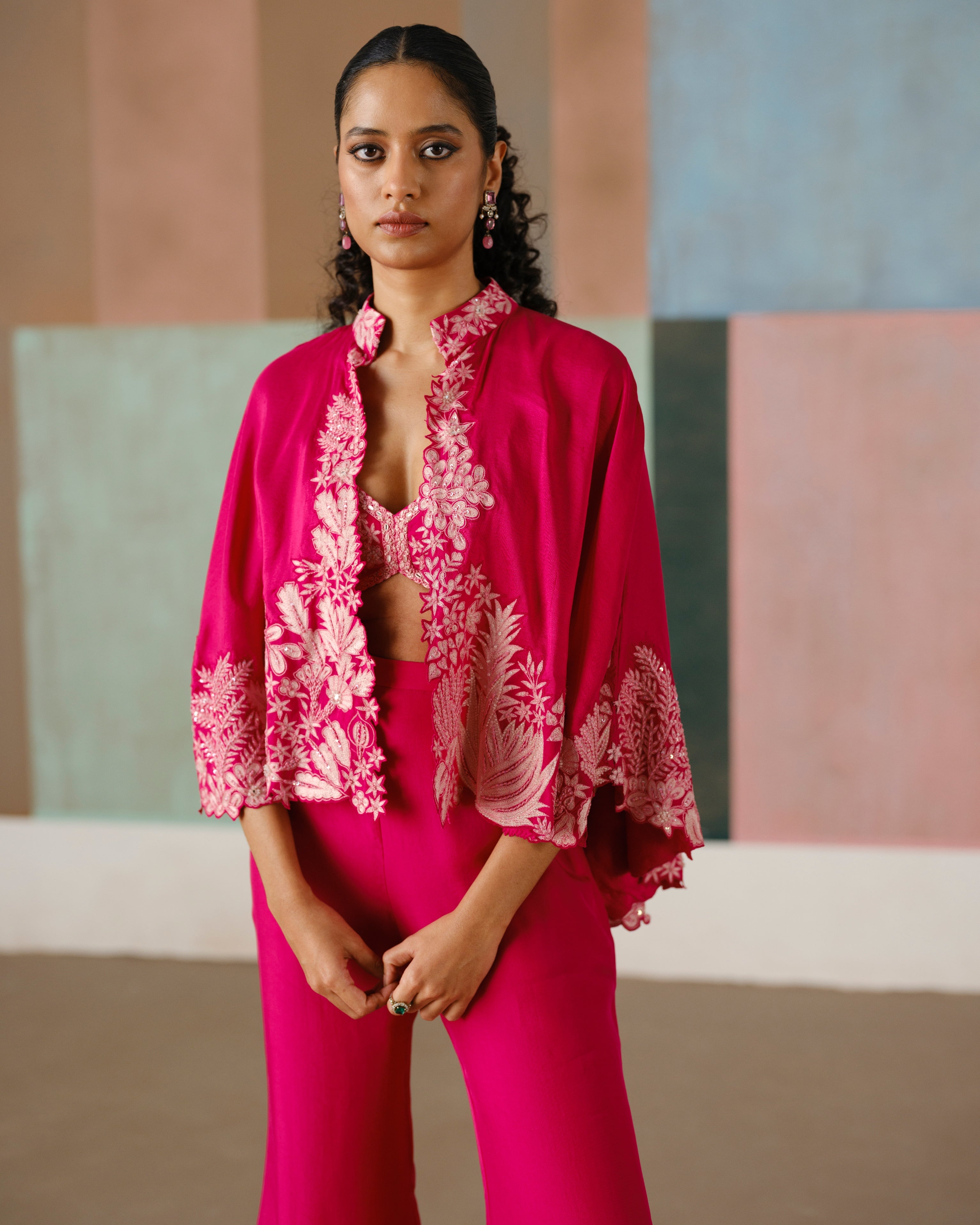 Fuchsia Kalie Cape Set