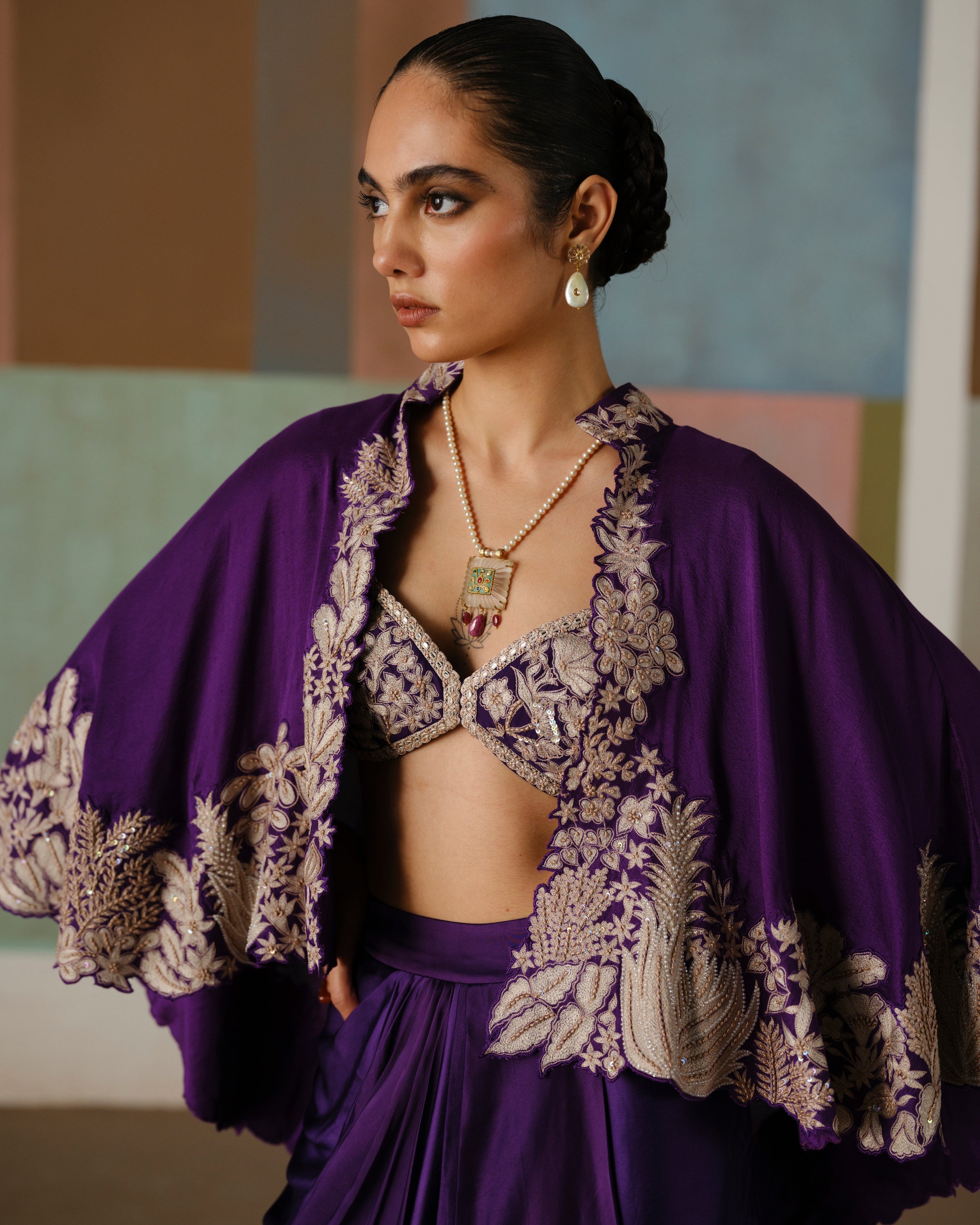 Purple Marielle Skirt Set