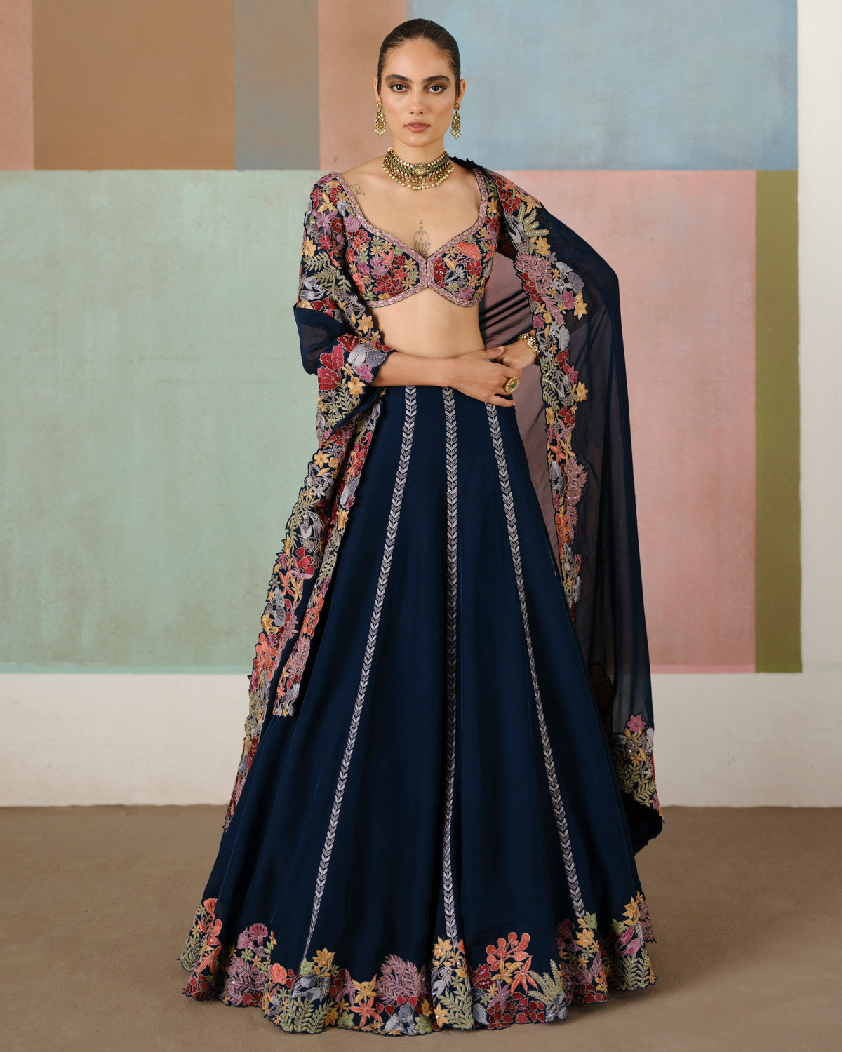 Navy Blue Ruhani Lehenga Set
