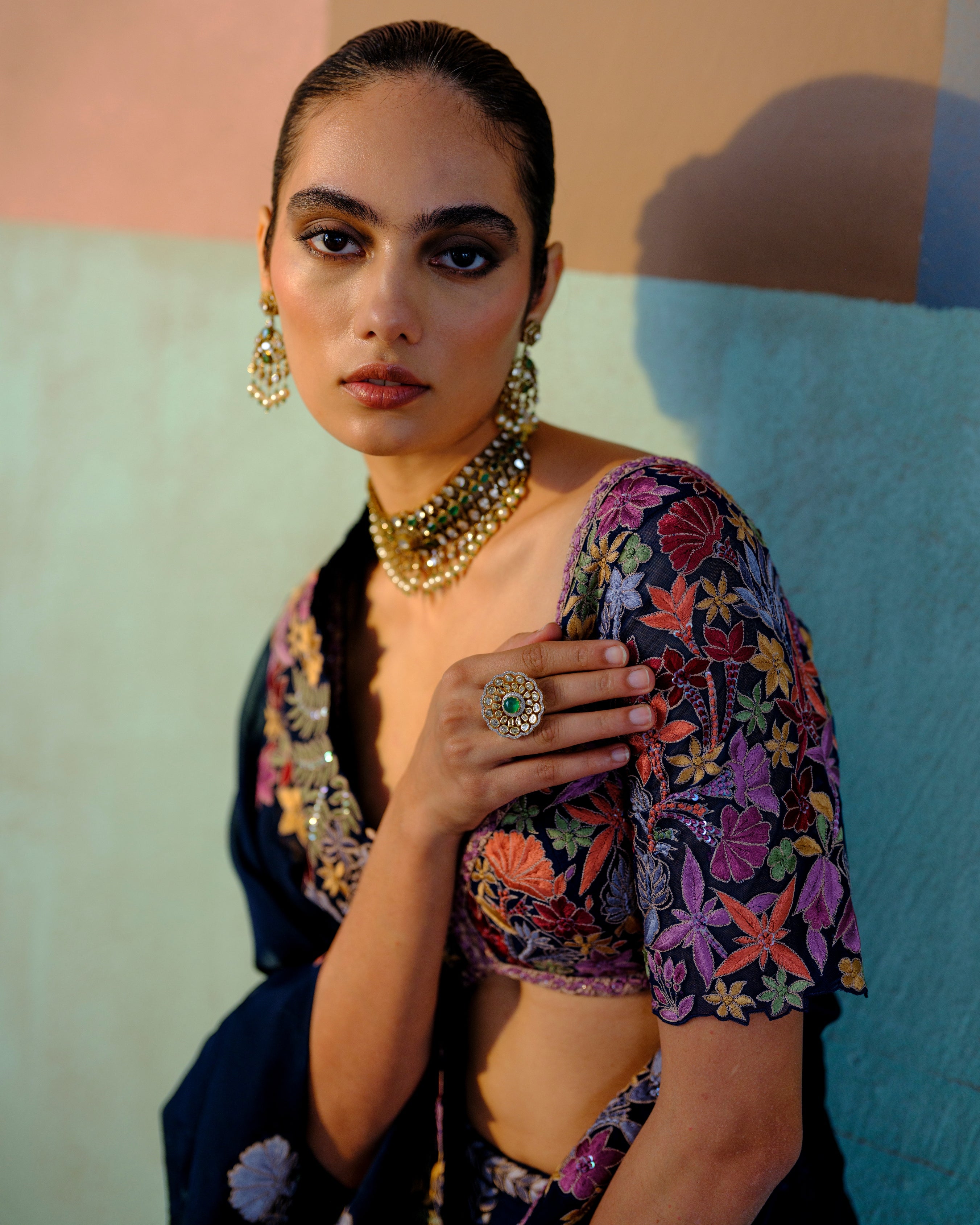 Navy Blue Ruhani Lehenga Set