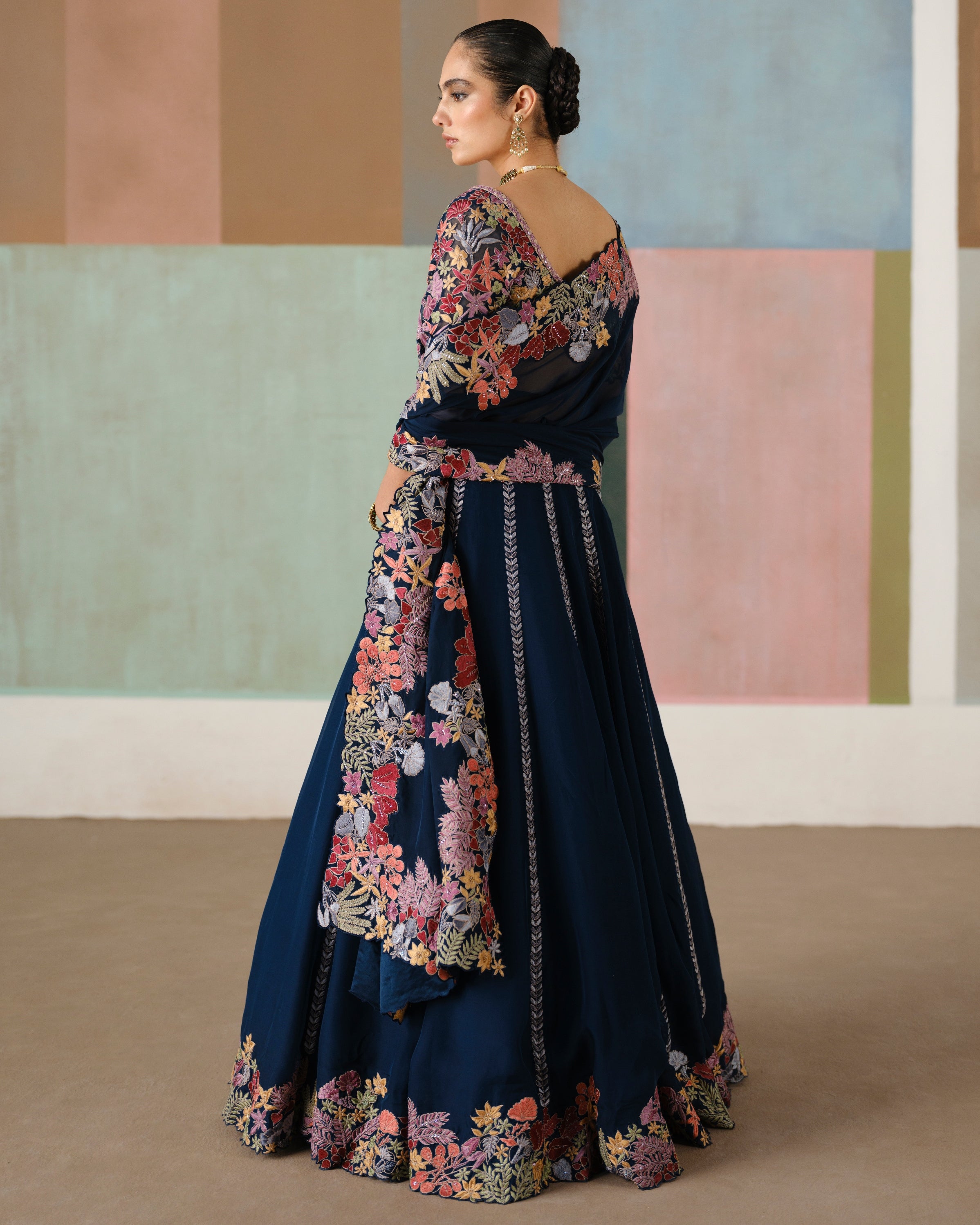 Navy Blue Ruhani Lehenga Set