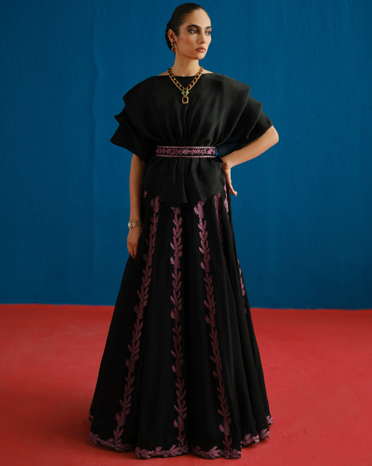 Black Alana Skirt Set