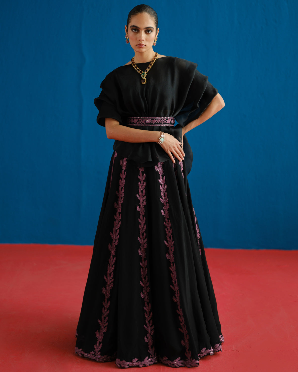 Black Alana Skirt Set