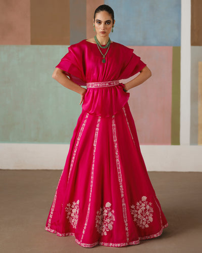 Fuchsia Saira Skirt Set