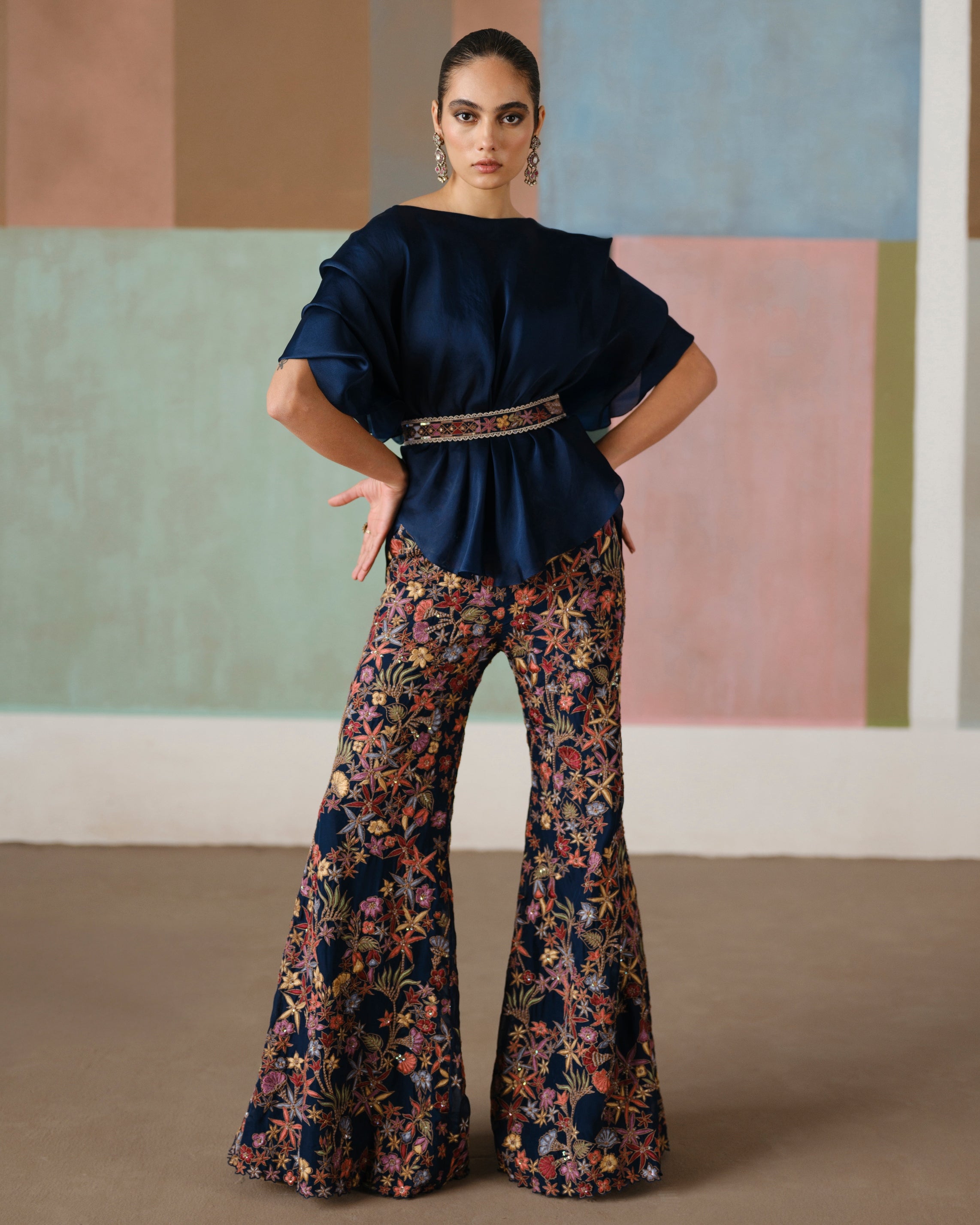 Navy Blue Elin Pant Set