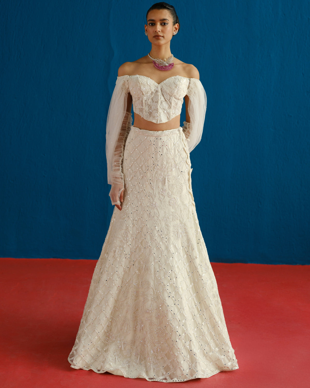 Ivory Diana Lehenga Set