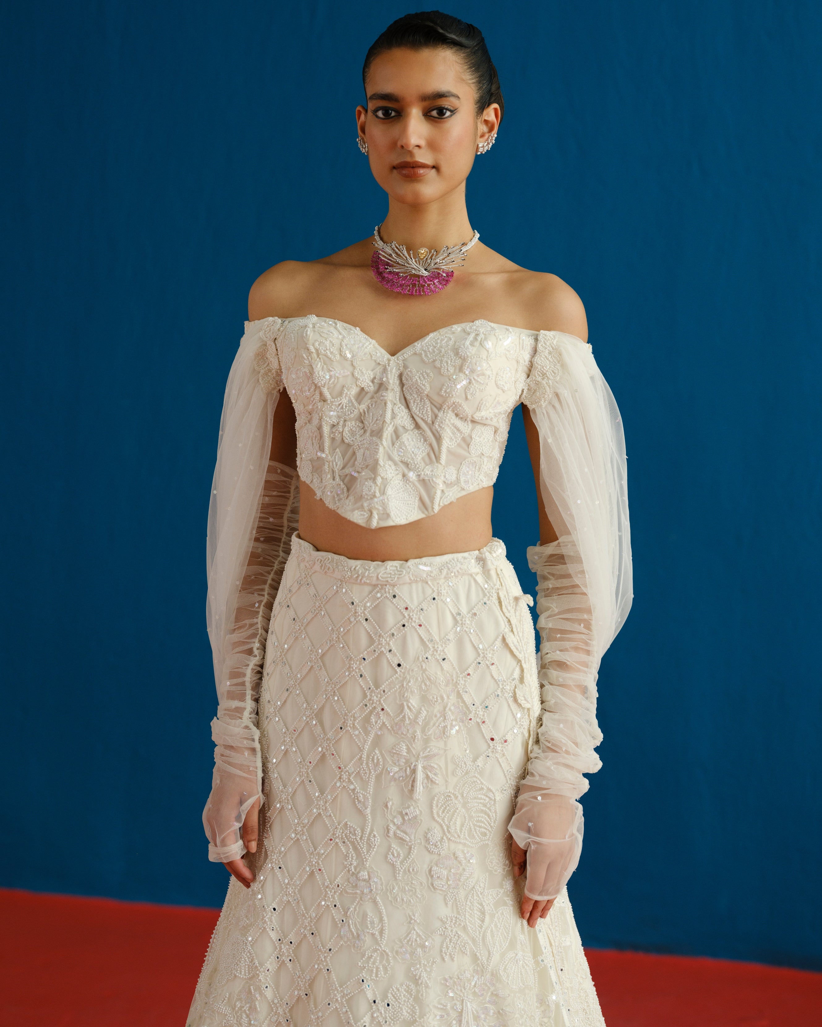 Ivory Diana Lehenga Set