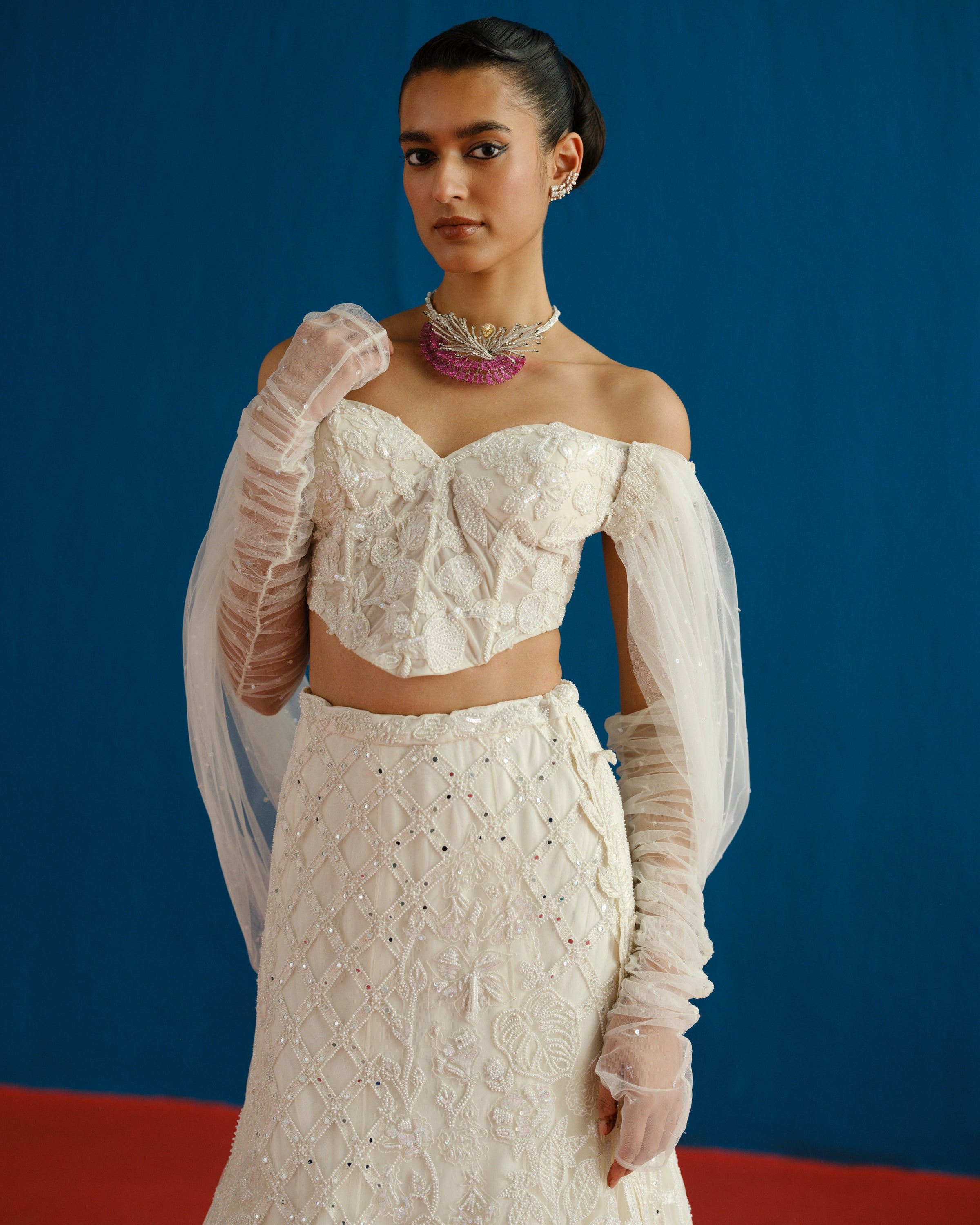 Ivory Diana Lehenga Set