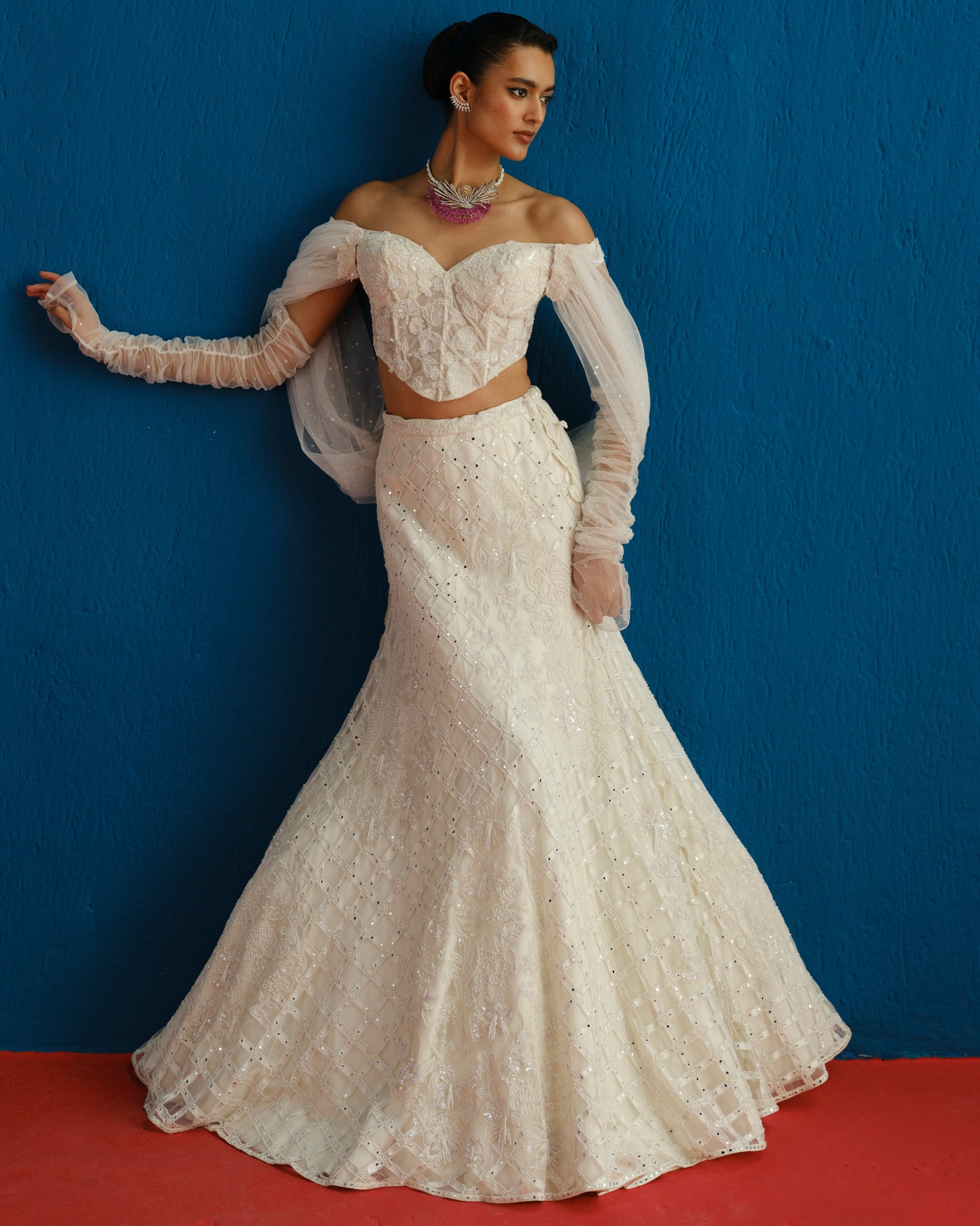 Ivory Diana Lehenga Set
