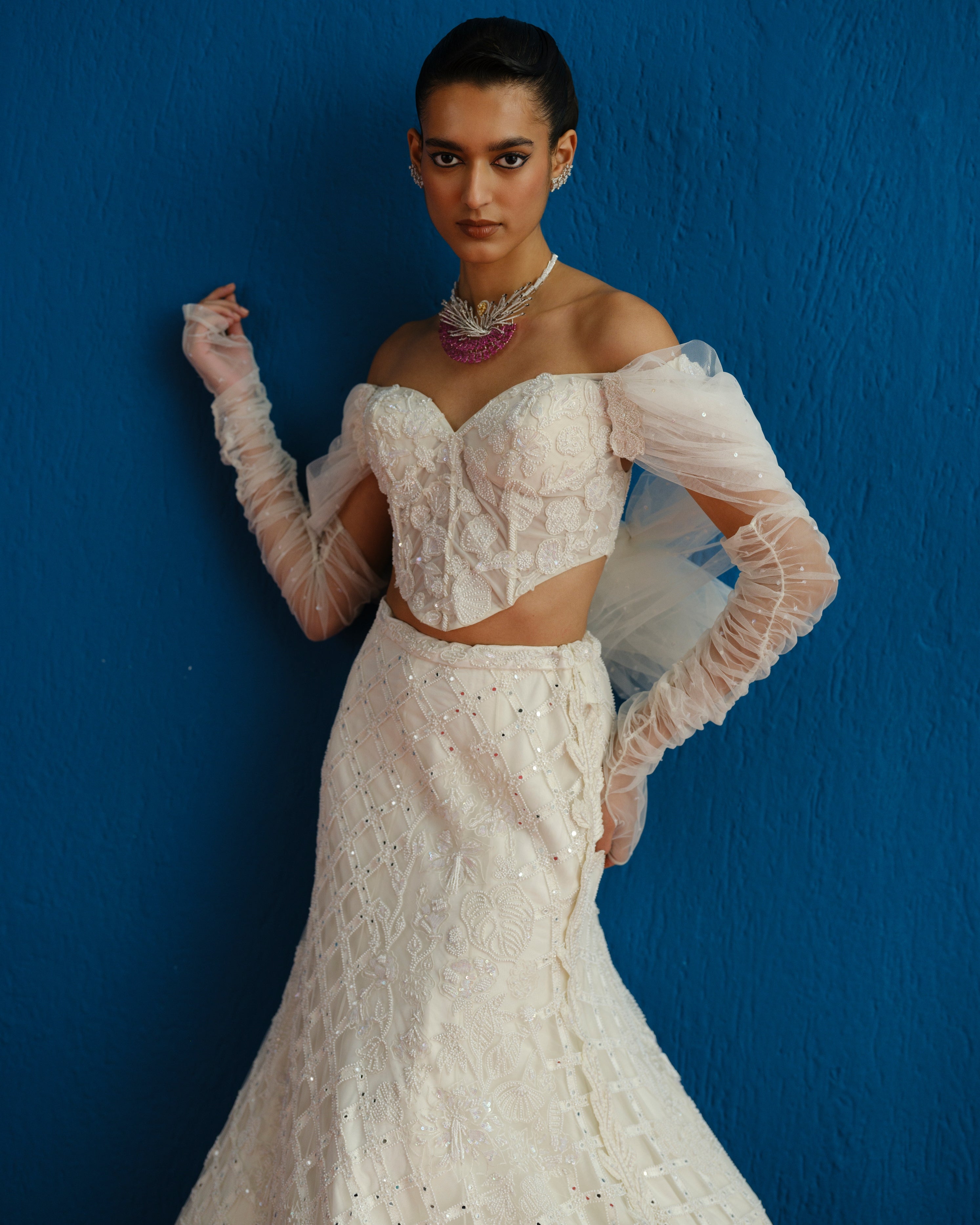 Ivory Diana Lehenga Set