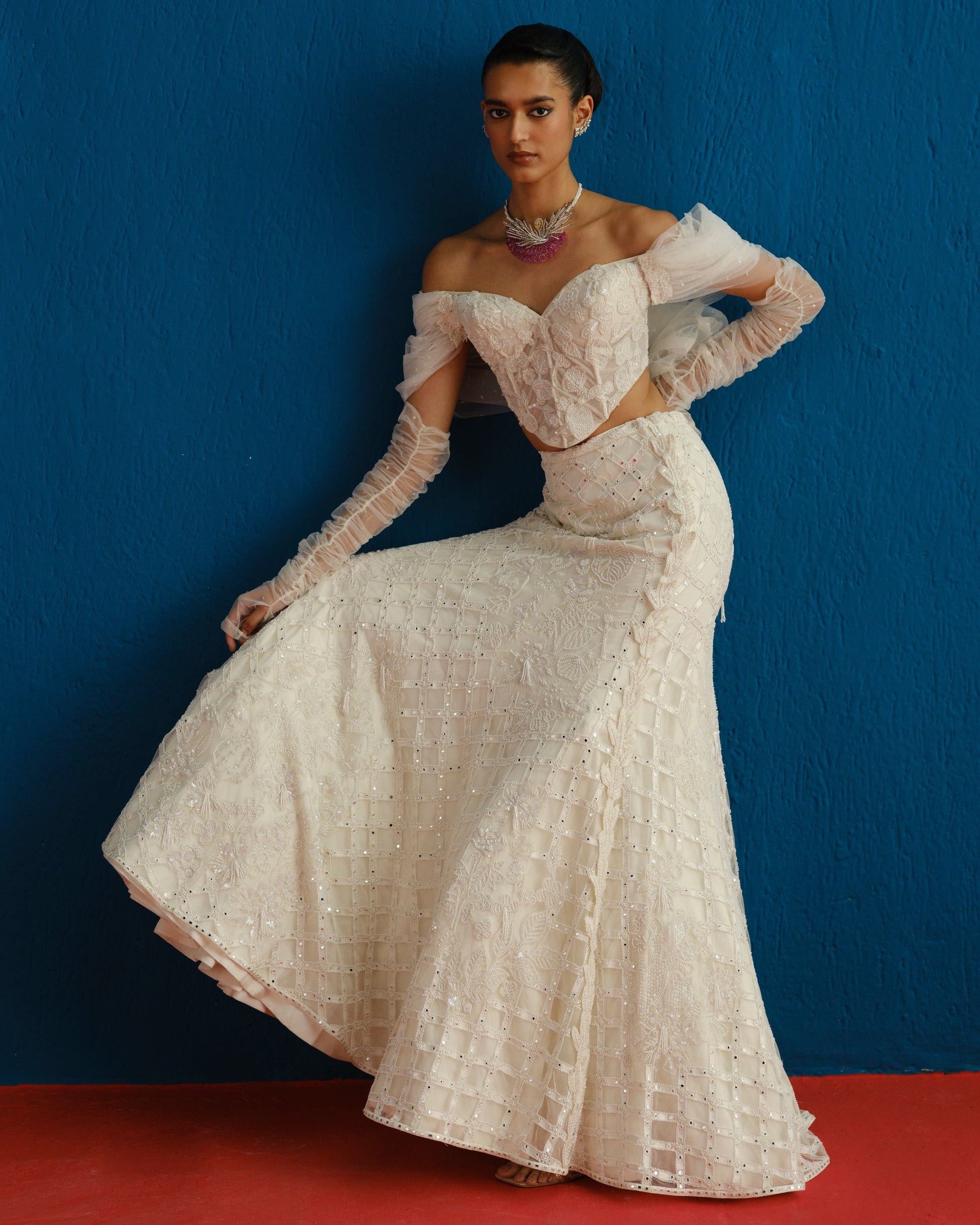 Ivory Diana Lehenga Set