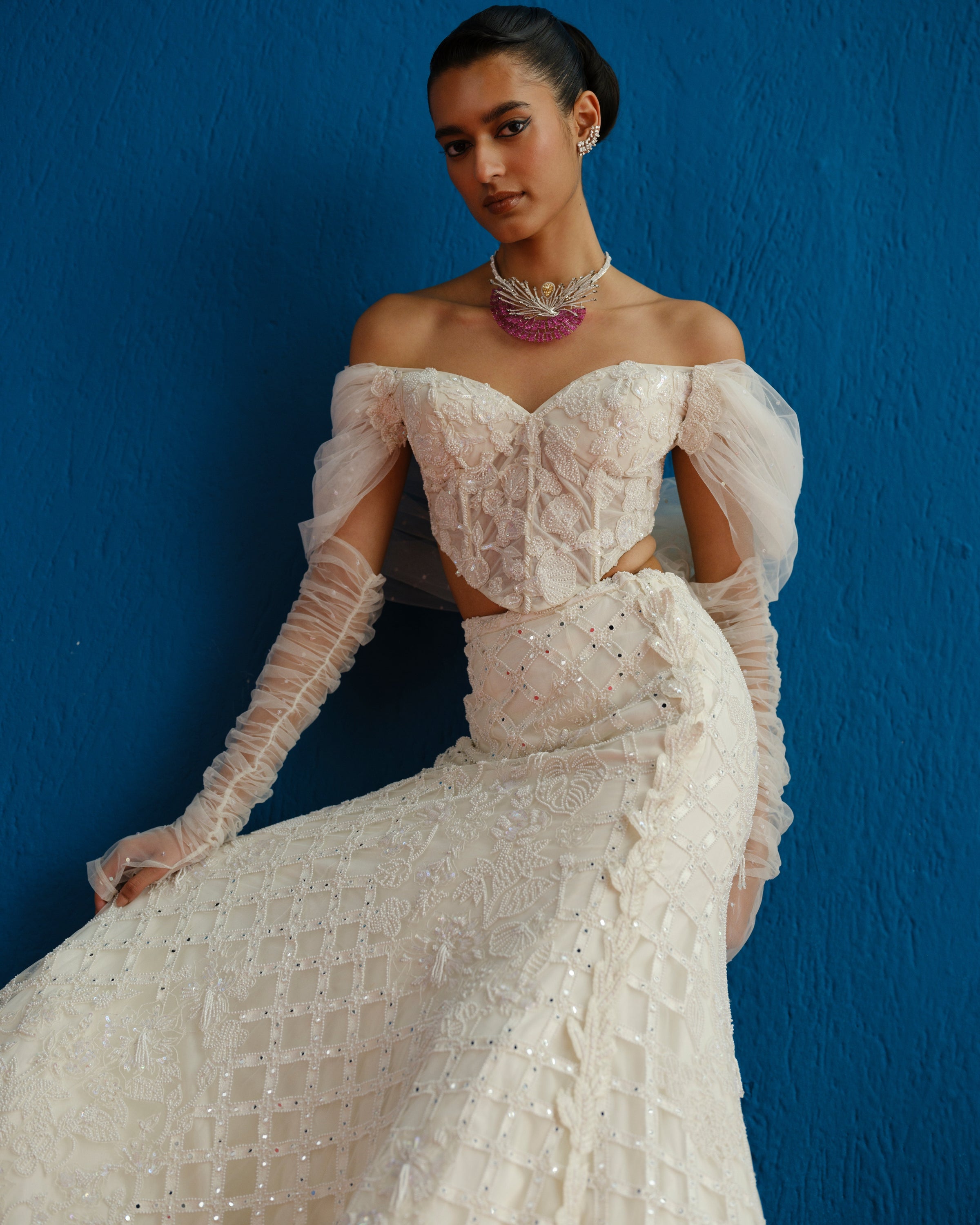 Ivory Diana Lehenga Set