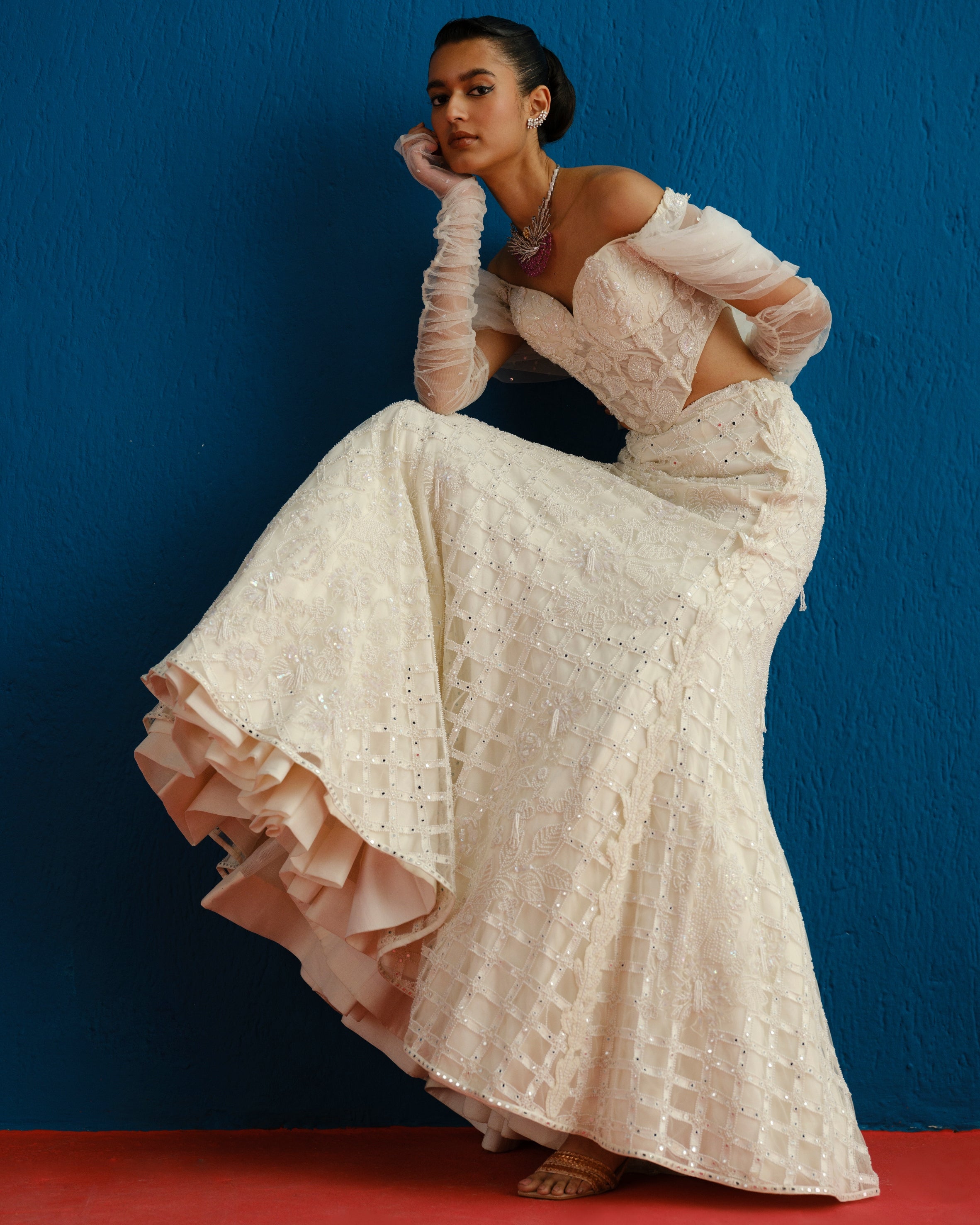 Ivory Diana Lehenga Set