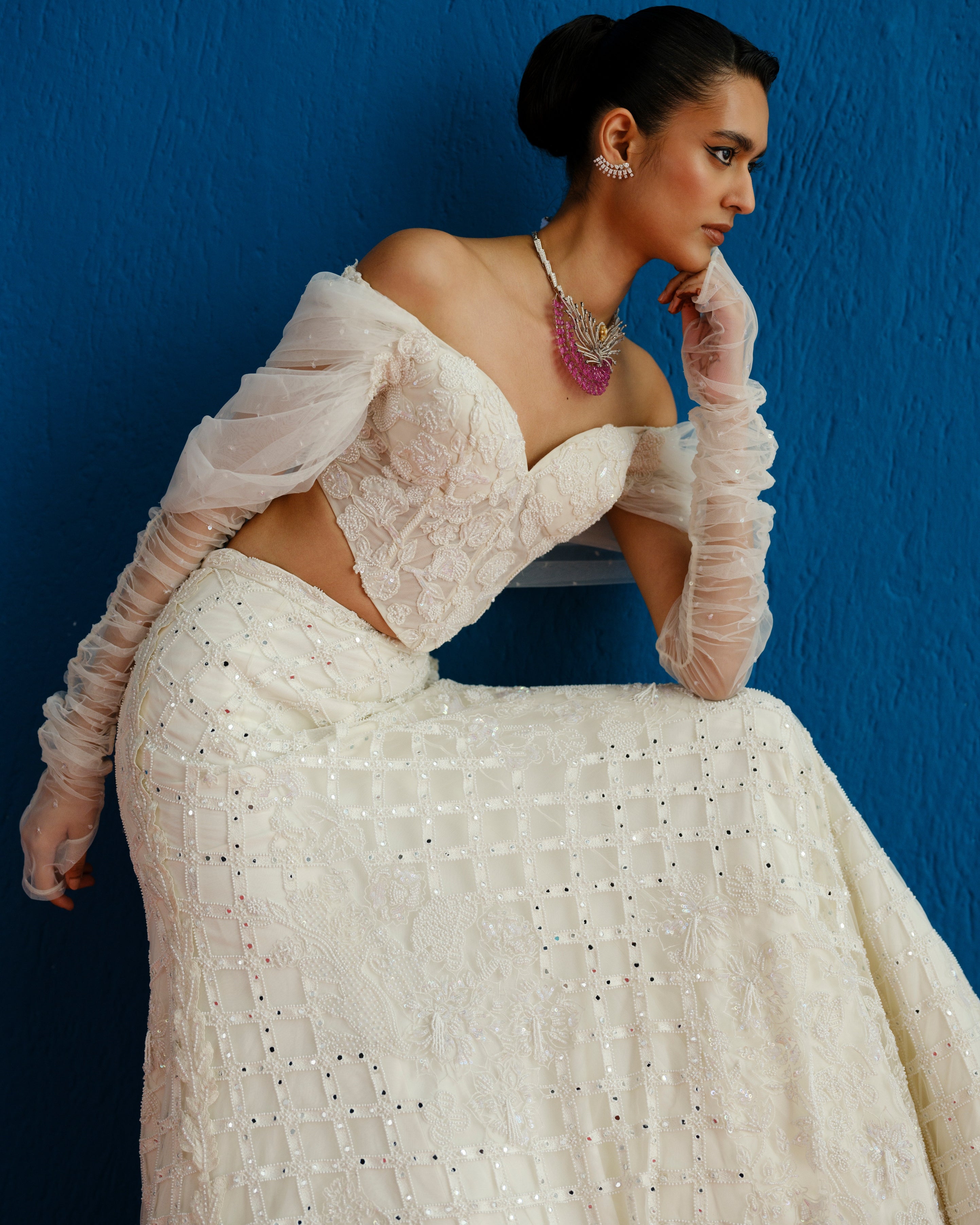 Ivory Diana Lehenga Set