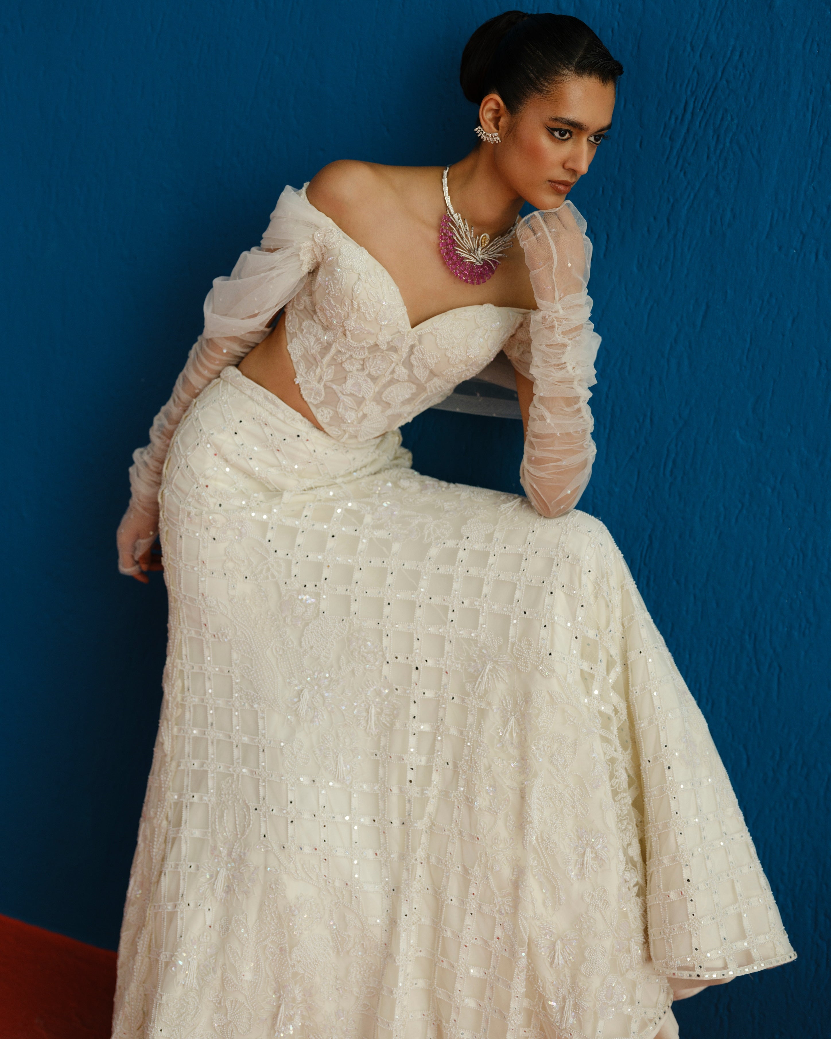 Ivory Diana Lehenga Set