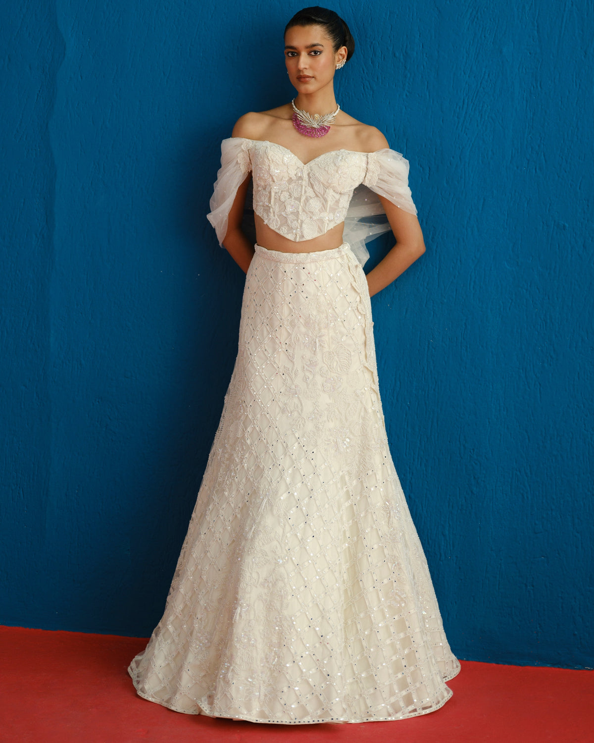 Ivory Diana Lehenga Set