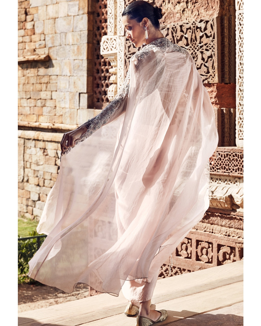 The Iconic Bush Tulip Couture Knotted Dhoti Cape Set