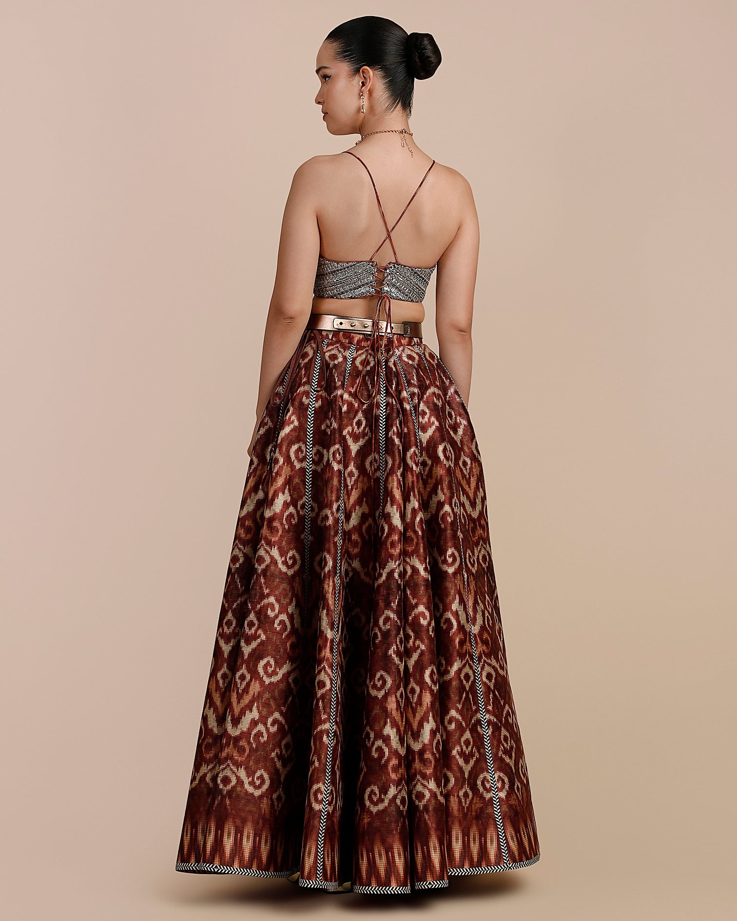 Rust Orange Skirt Set