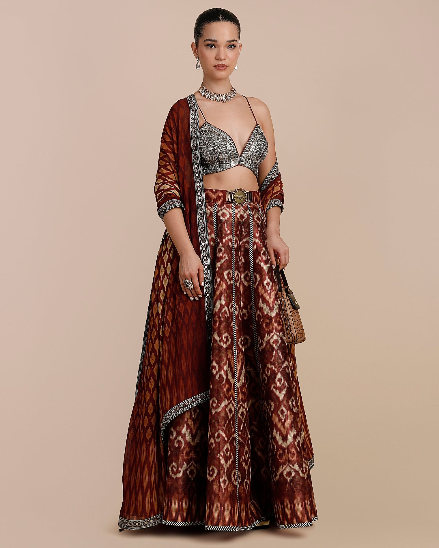 Rust Orange Skirt Set