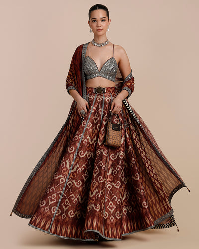 Rust Orange Skirt Set