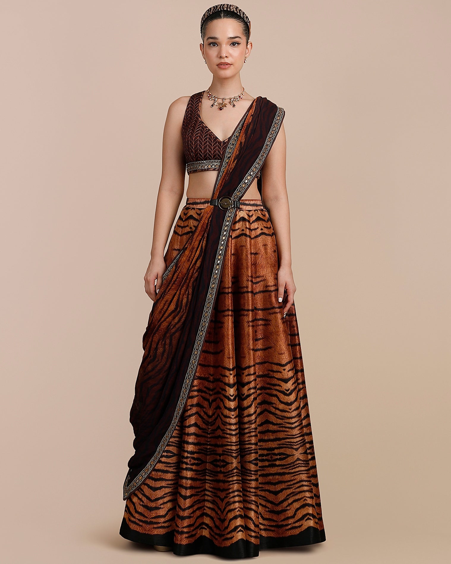 Tiger Print Skirt Set