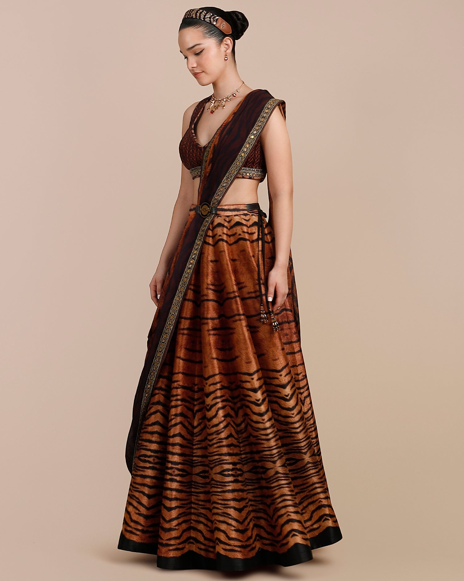 Tiger Print Skirt Set