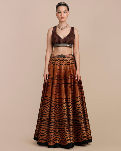 Tiger Print Skirt Set