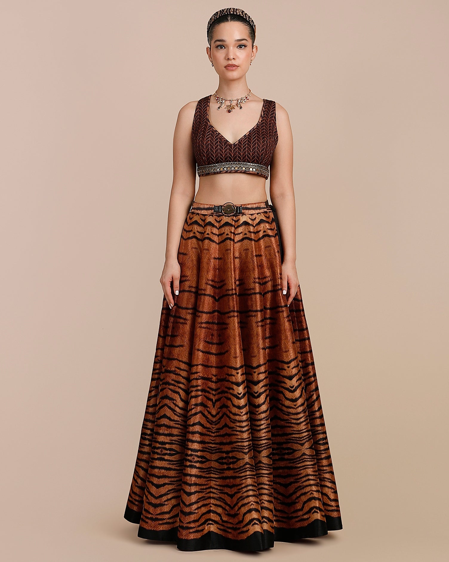 Tiger Print Skirt Set
