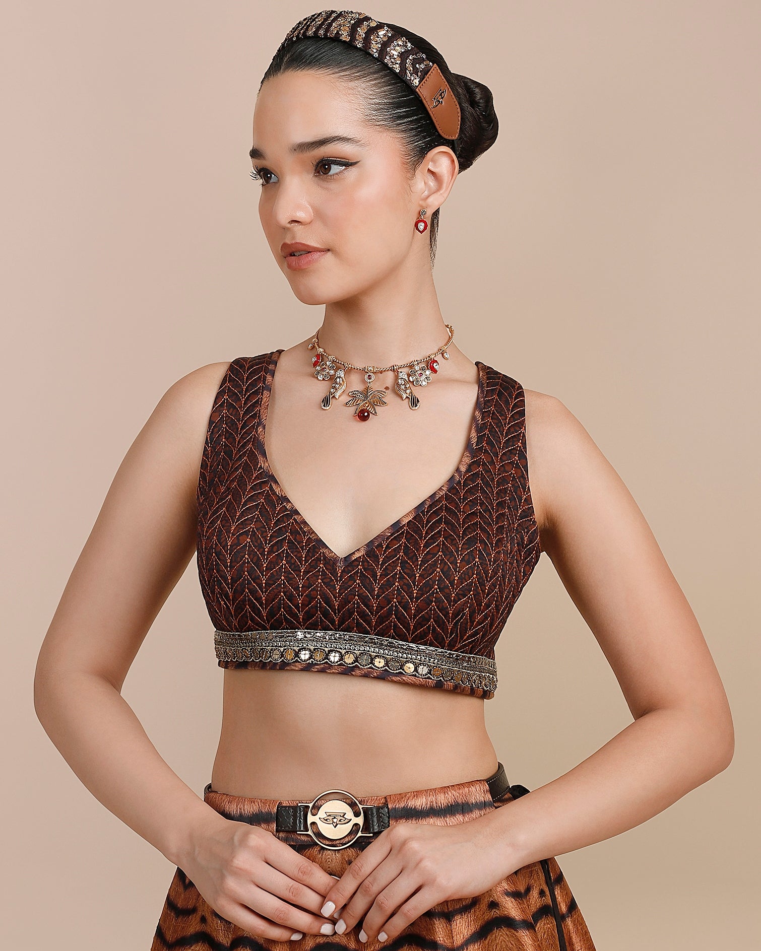 Tiger Print Skirt Set