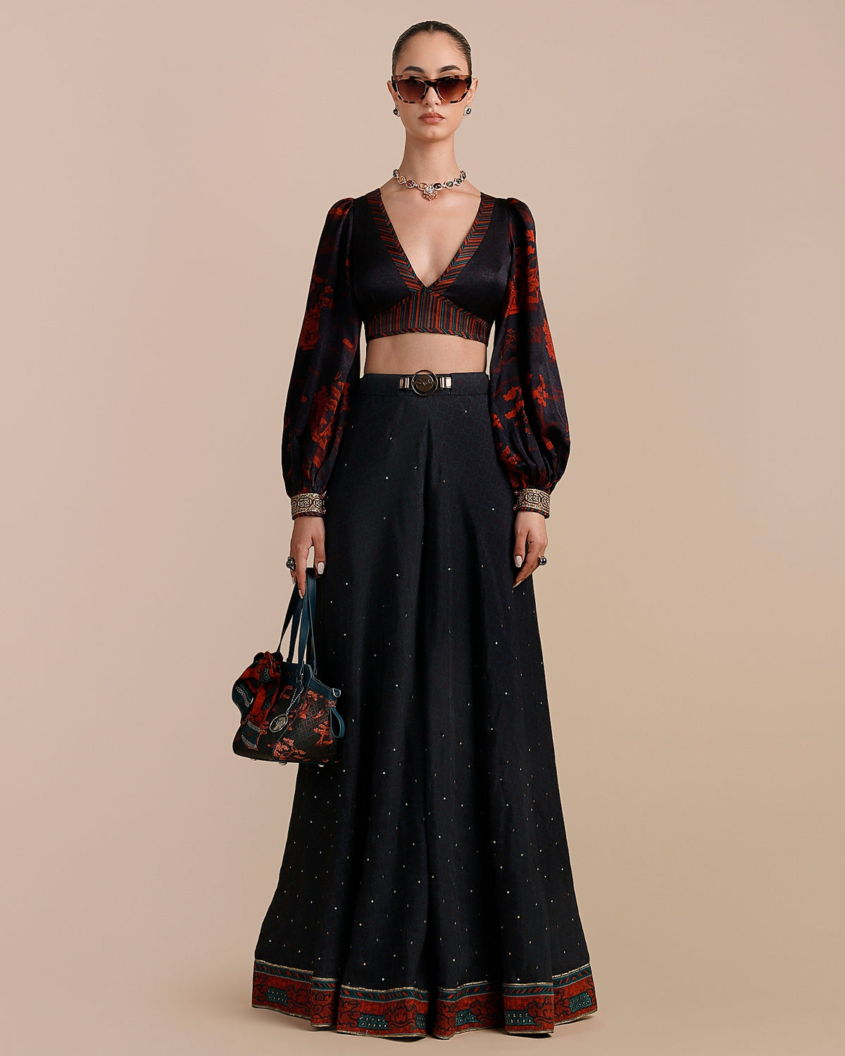 Midnight Blue Sharara Set