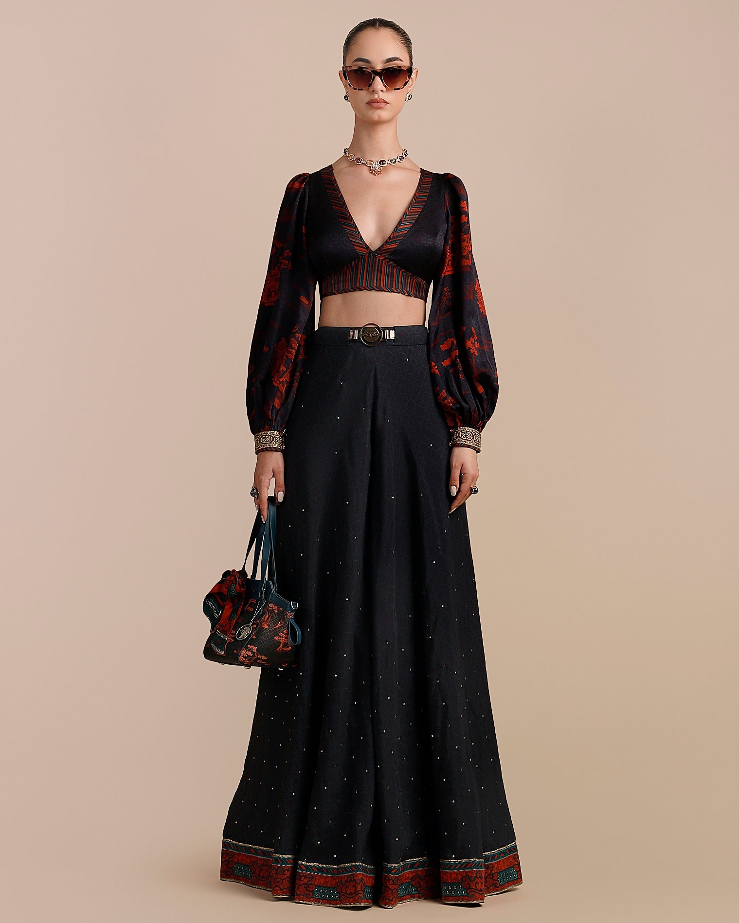 Midnight Blue Sharara Set