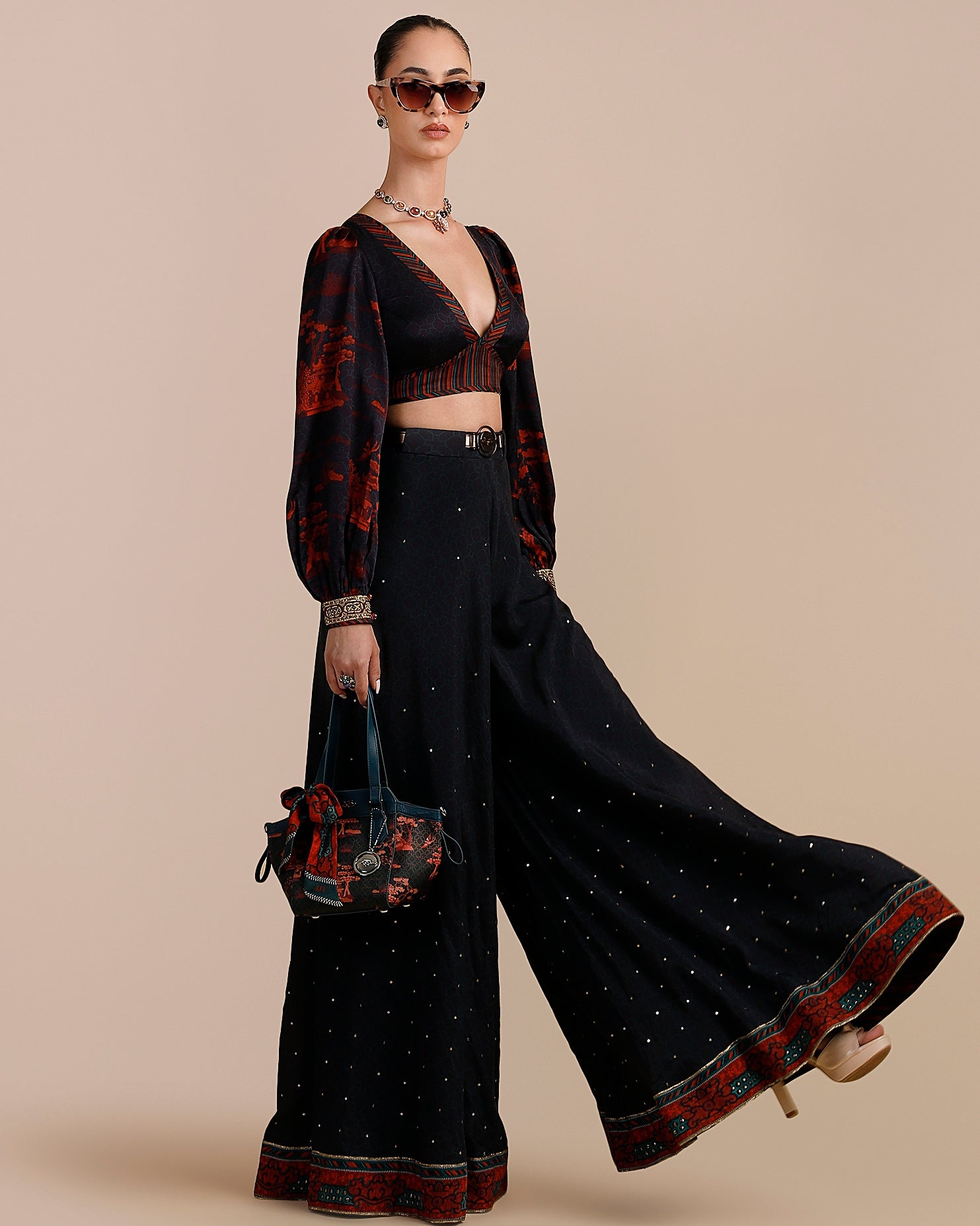 Midnight Blue Sharara Set