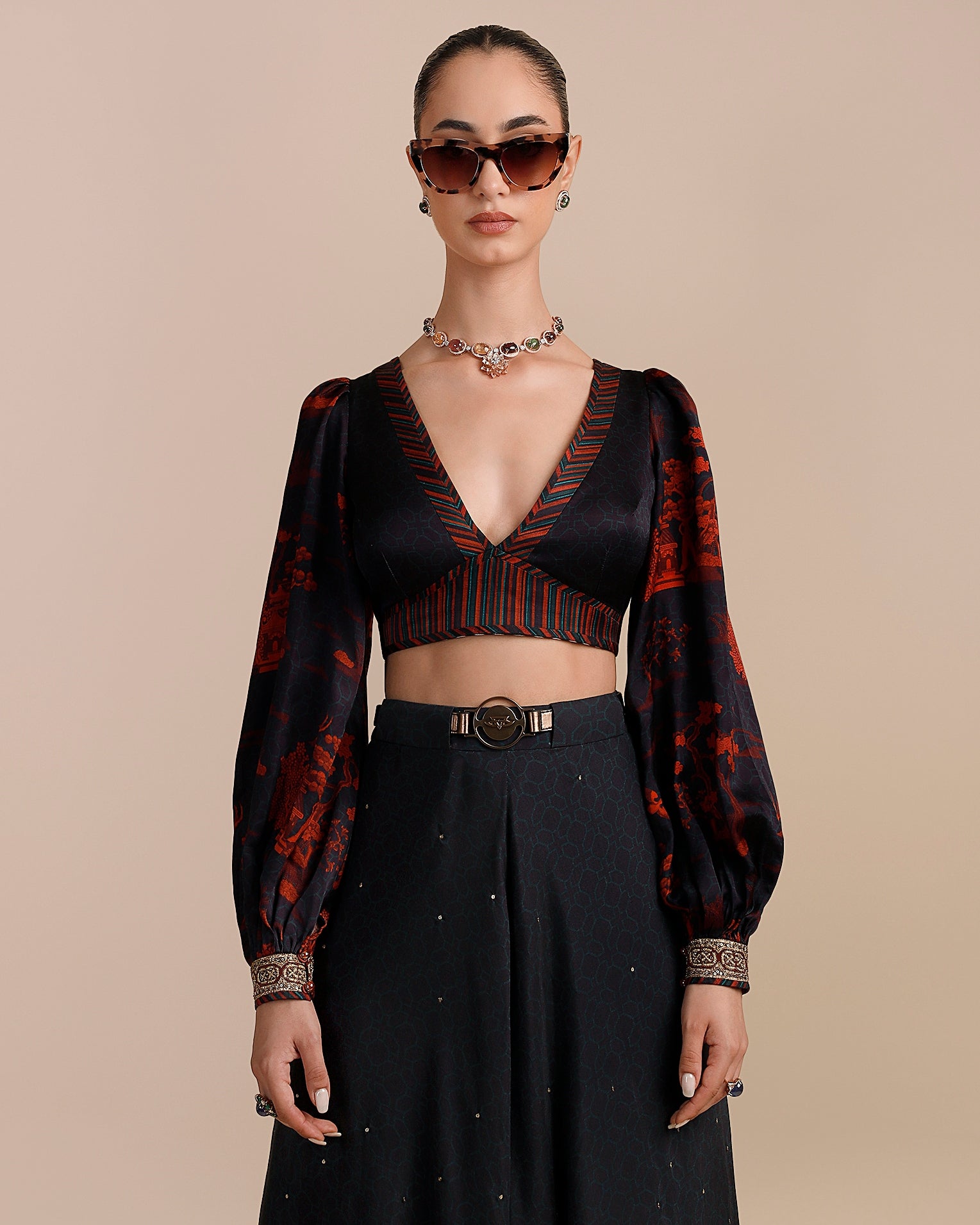 Midnight Blue Sharara Set