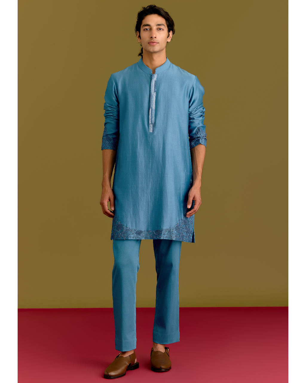 Blue Embroidered Kurta Set