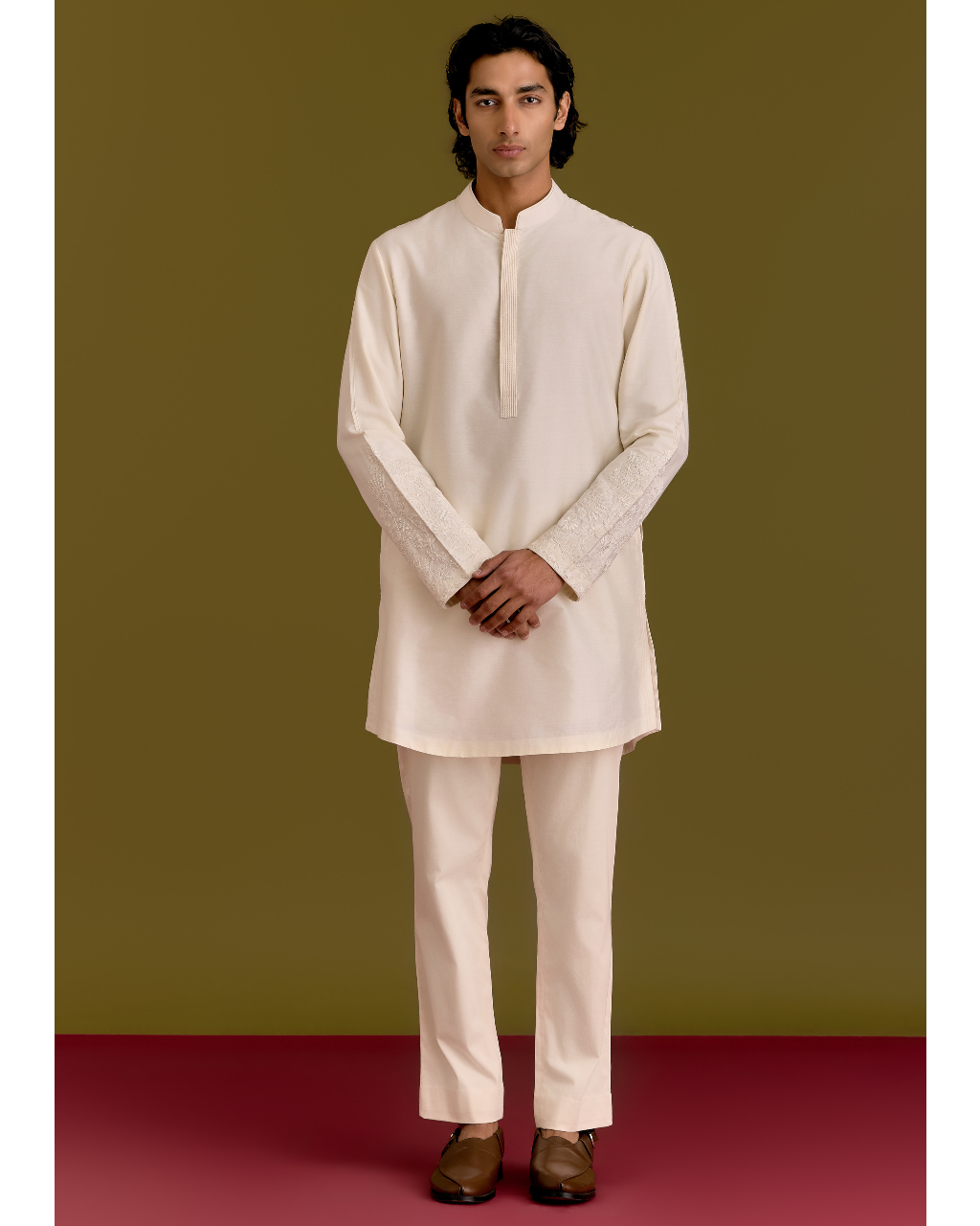 Ivory Embroidered Kurta Set