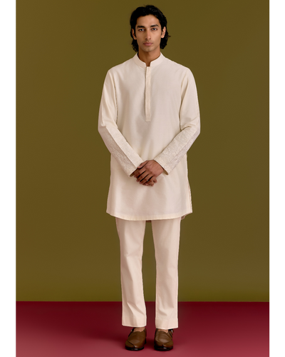 Ivory Embroidered Kurta Set