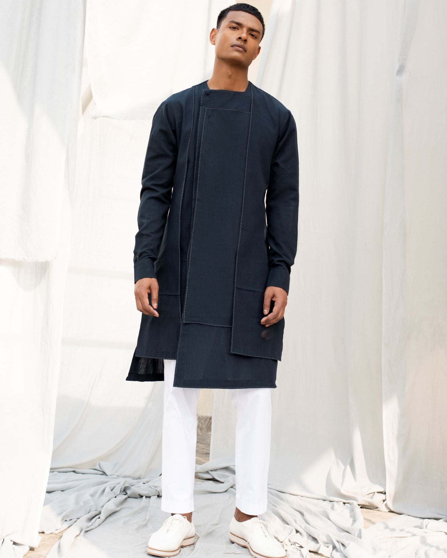 Planked Kurta Set