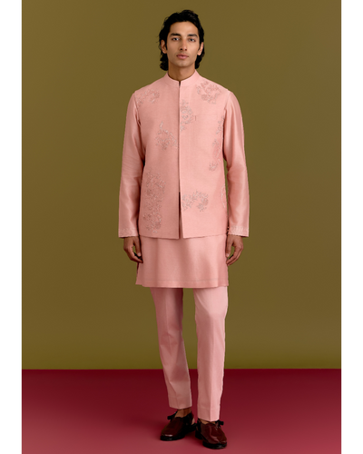 Blush Embroidered Bundi Set