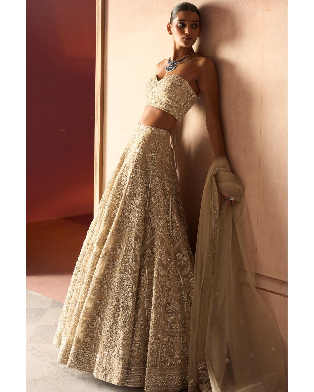 The Modern Royalty Ekru Lehenga