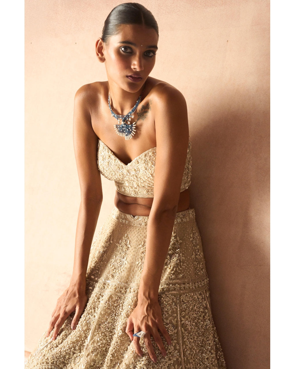 The Modern Royalty Ekru Lehenga
