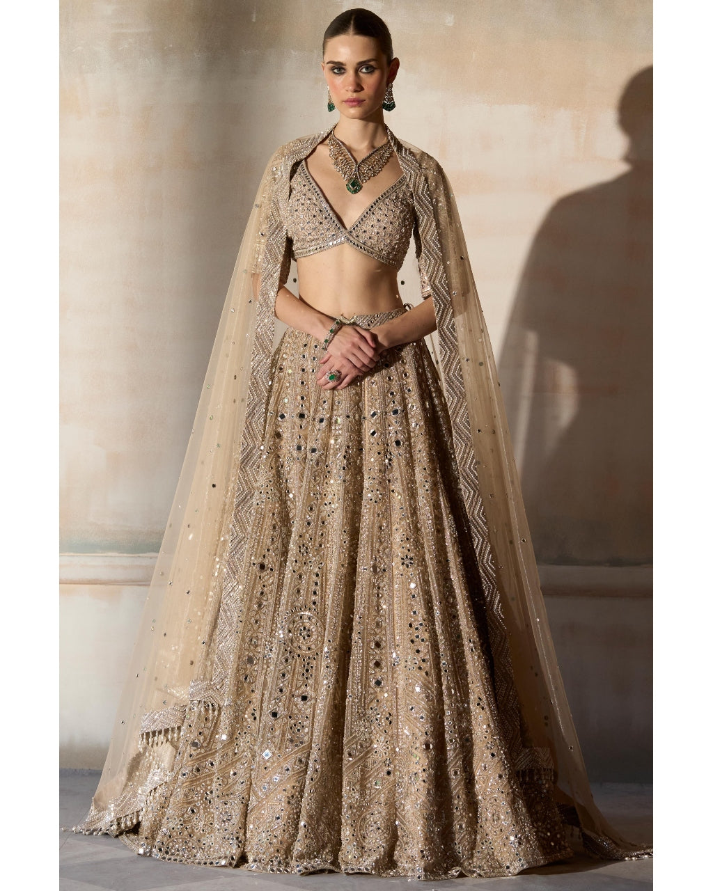 The New Sheeshbagh Matsya Ekru Lehenga Set