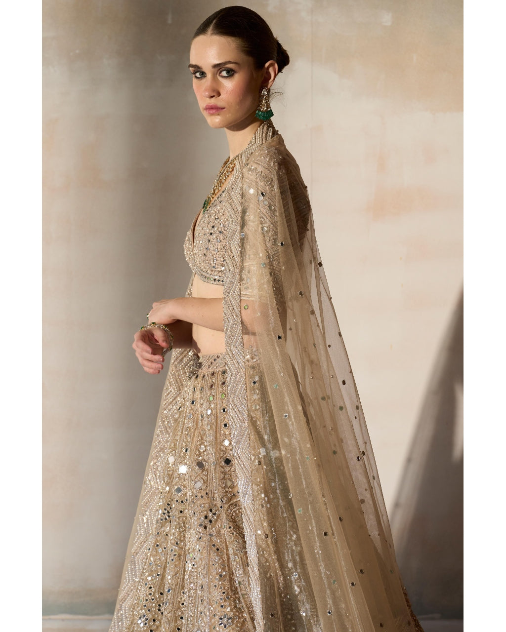 The New Sheeshbagh Matsya Ekru Lehenga Set