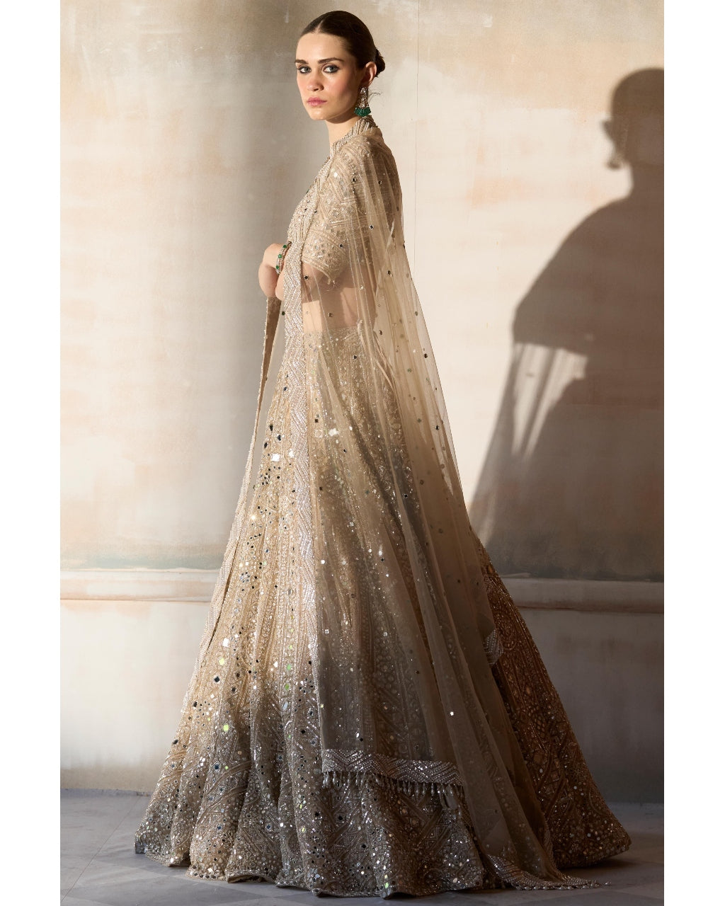 The New Sheeshbagh Matsya Ekru Lehenga Set