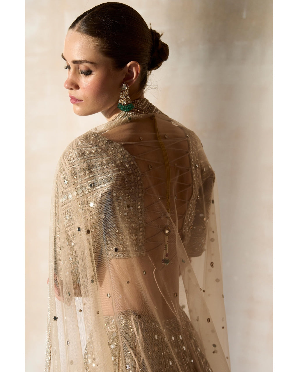 The New Sheeshbagh Matsya Ekru Lehenga Set