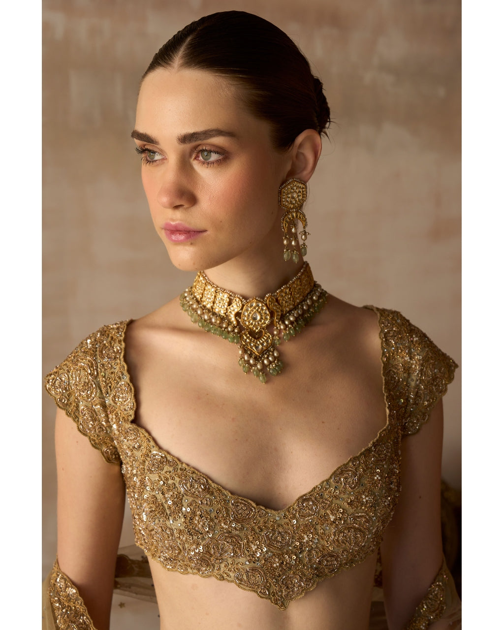 Tuscan Pardise Smoky Sandstone Lehenga Set