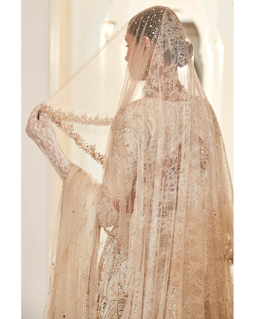 The Wild Seascape Snow Velvet Lehenga Set