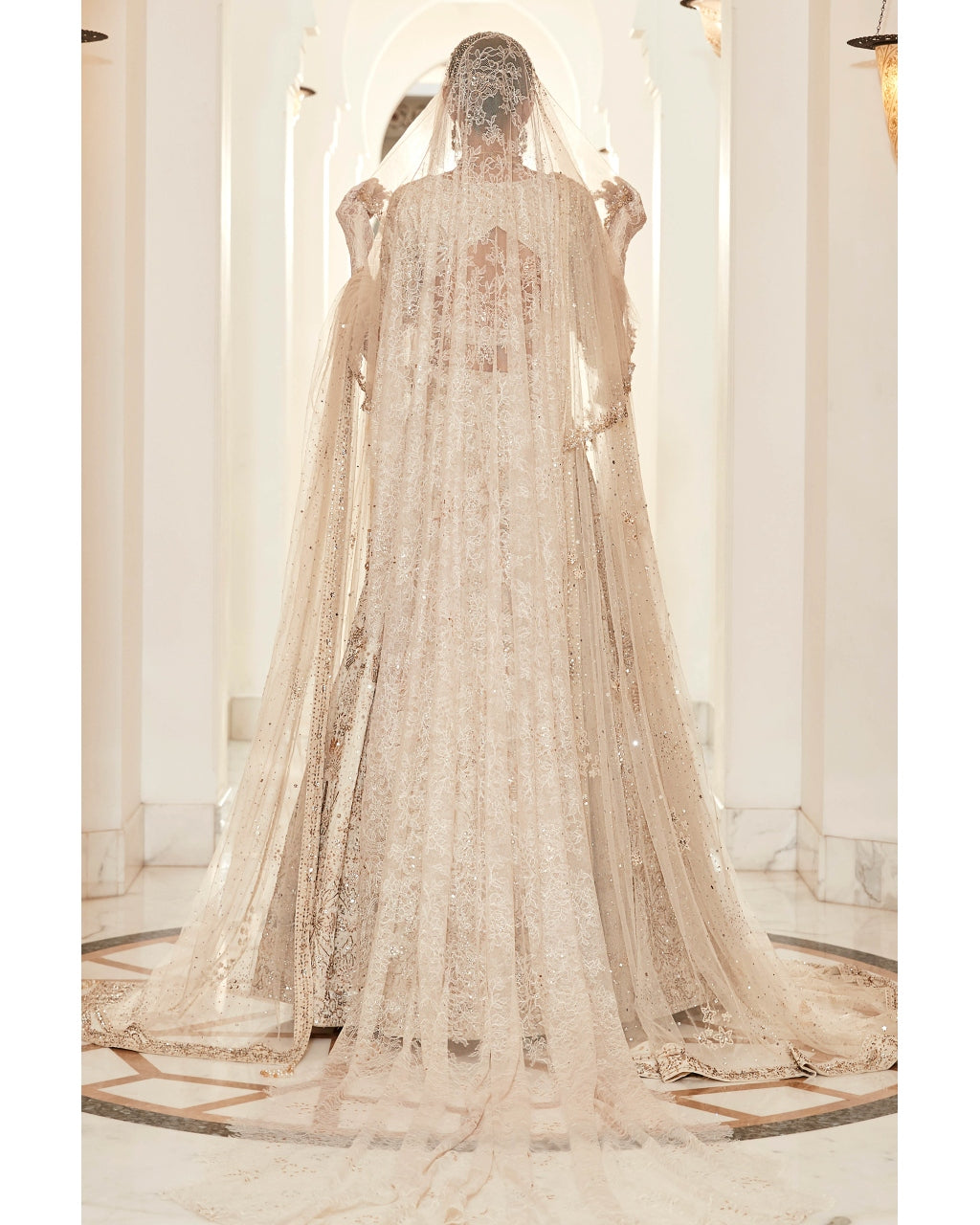 The Wild Seascape Snow Velvet Lehenga Set