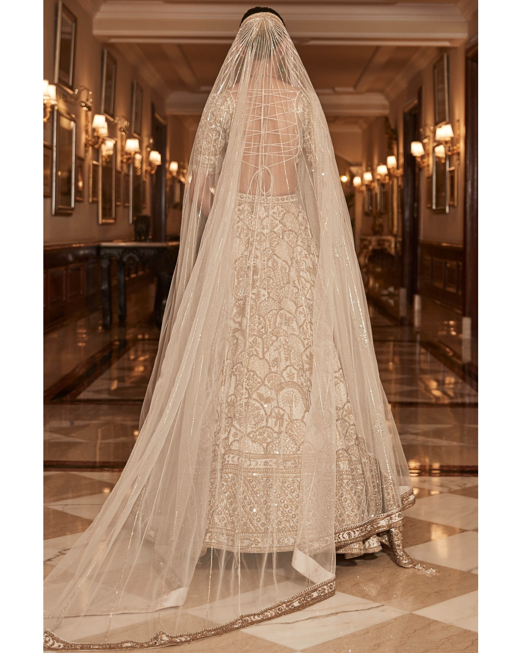 The Vintage Matsya Palace Ekru Lehenga Set